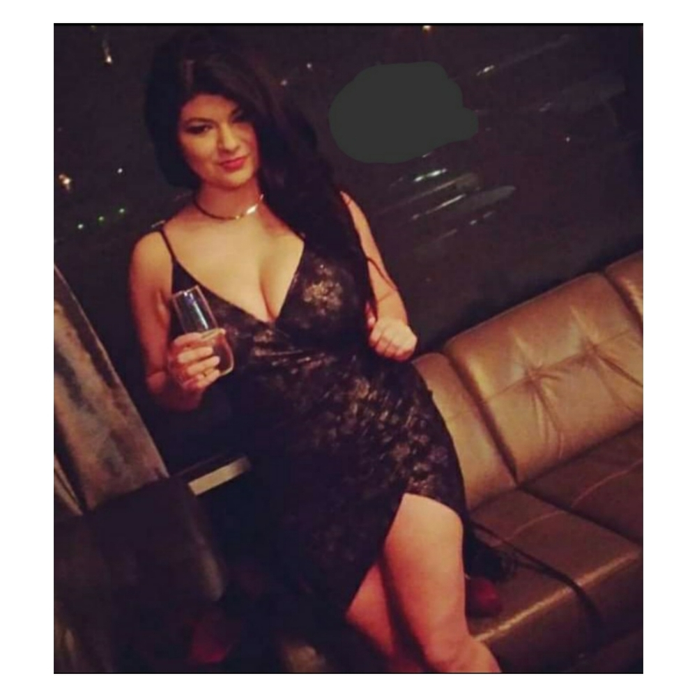 Fashion Nova blue and gold shimmer dress